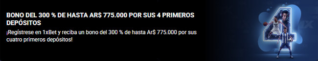 1xBet bono de bienvenida en Argentina